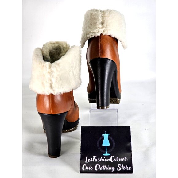 Kelsi Dagger Women's Tan Leather Ricci High Heel Boots Luggage Size 8.5 341 - Picture 5 of 16